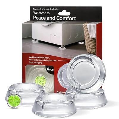 Anti Vibration Pads for Washing Machine,Clear Silicone Washer Stabilizer Feet, Noise Shock Absorbing Non-Slip Pads for Pedestal, Dryer, Furniture (Transparent, 4pcs)