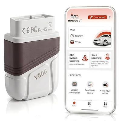 Bluetooth OBD2 Scanner, 4 System Car Diagnostic Tool with AI Fault Code Analysis, Engine ABS SRS Transmission Code Reader, Live Data Stream, VIN Auto Recognition, Full OBDII Functions with Free App