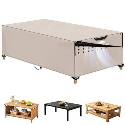 Patio Coffee Table Cover,600D Oxford Fabric,42"L x 24"W x 18"H | UV-resistant, waterproof, snowproof, and dustproof; suitable for both indoor and outdoor use; designed for long-term use
