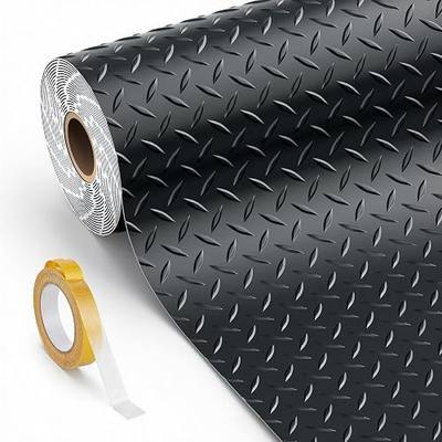 10x20 FT Heavy Duty Garage Floor Mat, 2.8mm Thickened Garage Flooring Roll | Diamond Plate, Anti-Slip, Waterproof, Rubber Garage Floor Mats for Under Car, Garage, Workshop, Enclosed Trailer, Black