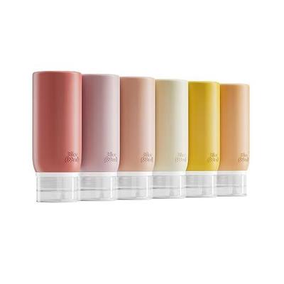 6 Pack Travel Bottles for Toiletries - TSA Approved 3oz Leakproof Travel Size Containers, BPA Free Silicone Refillable Squeezable Bottles, Travel Essentials for Shampoo and Conditioner (Cream)