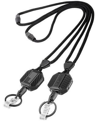 LIUGX 2 Pack Retractable Lanyards for ID Badges with Breakaway Buckle, 4 oz | American Flag, Heavy Duty Quick Release Detachable Buckle, Metal Clip for ID Card Badge Holder and Keys, Work, Office, 20 in