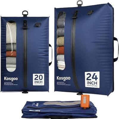 Vacuum Seal Bags for Travel with Pump, Navy, 20+24 | Reusable Nylon, Compression Packing Cubes, Space Saving for Carry-On Checked Suitcase & Backpack, Odor & Waterproof, 2 Pcs
