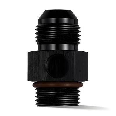 EVIL ENERGY 8AN Male Flare to -8AN ORB Male with 1/8" NPT Gauge Port Fuel Pressure Take off Fitting Adapter Aluminum