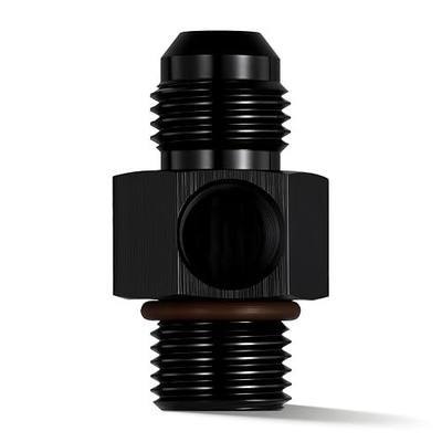 EVIL ENERGY 6AN Male Flare to -6AN ORB Male with 1/8" NPT Gauge Port Fuel Pressure Take off Fitting Adapter Aluminum