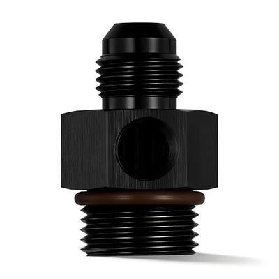 EVIL ENERGY 6AN Male Flare to -8AN ORB Male with 1/8" NPT Gauge Port Fuel Pressure Take off Fitting Adapter Aluminum