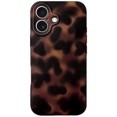 Hython for iPhone 17 Case Cute Matte Amber Leopard Print Cheetah Pattern Tortoise Shell Phone Cases for Women Men, Slim Anti-Scratch Soft TPU Bumper Shockproof Rubber Protective Cover, Brown Amber