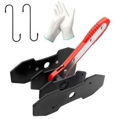 Ratchet Brake Caliper Adjustment Tool,Brake Caliper Press Caliper Piston Spreader Brake Tools,Brake Caliper Piston, Brake Caliper Press Ratchet with 2 Caliper Hooks 2 Steel Plates and Gloves (Red)