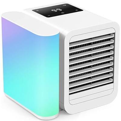 Portable Air Conditioners Fan: Air Conditioner, Ac Unit | Evaporative Air Cooler - Personal Mini Air Cooler with Timer & 7 Light Ac Unit for Bedroom Room Desktop Office (Off-White)