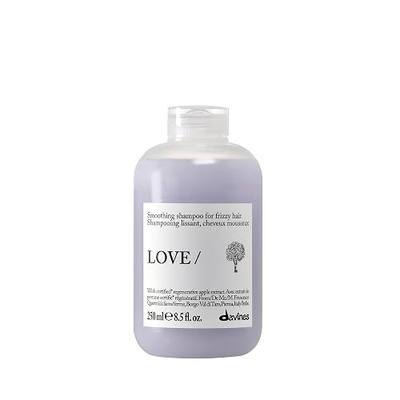 Davines LOVE/Smoothing Shampoo, Gentle Anti-Frizz Cleanser for Frizzy, Coarse or Unruly Hair - Promotes Straightening & Shine - Apple Pulp Formula for Soft, Tamed & Sleek Strands