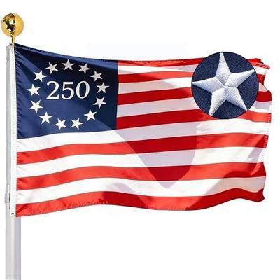 Embroidered 250 Years Betsy Ross USA Anniversary Flag 3x5 Flag Outdoor- 1776 2026 250th Patriot American Commemorative Flags Heavy Duty Nylon Sewn Stripes With 2 Brass Grommets for Celebration