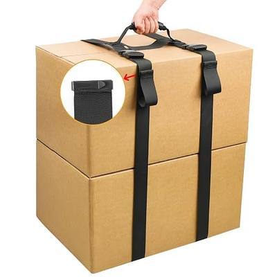98.4 Inches Box Carrying Strap with Handle to Safely Move Heavy Boxes | Extra-Long Adjustable Heavy-Duty H-Shaped Straps with Organizer Clip, Handheld Belt Designed for Easy Lifting Large Luggage