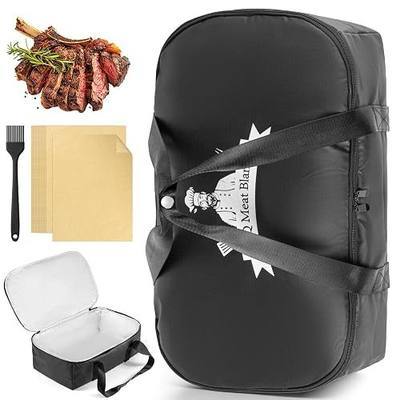 BBQ Blanket for Resting Meat, Insulated Meat Bag, Blanket for Smoker Brisket Pork Shoulder Turkey, Pefect Gift for Grill Lover Birthday Christmas for Men (Black Leak-Proof Vinyl)