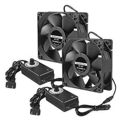 DORHEA 2set 120mm Fan 120mm x 38mm 110V 220V AC Powered Cooling Fan with Speed Controller 3V to 12V 1238 AC for Cooling Ventilation Exhaust Projects