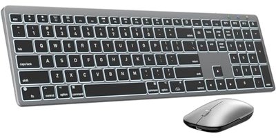 SABLUTE Bluetooth Keyboard and Mouse for Mac, Multi-Device, 7-Color Backlit
