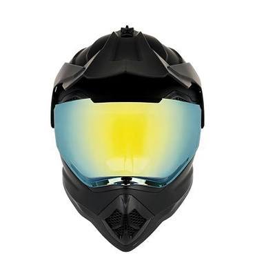 Orthrus Youth Dirt Bike Helmet DOT Approved Dual Sport Full Face Motorcycle Helmet with Sun Visor for ATV UTV Off-Road Street Riding Motocross BMX Four Wheeler Snowmobile Go Kart (Matte Black, Large)