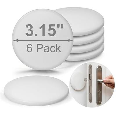 White Door Stoppers for Wall, 3.15" Self-Adhesive Door Knob Wall Protectors, 6 Pack Door Handle Stoppers, Door Bumpers to Prevent Scratches on Walls & Doors