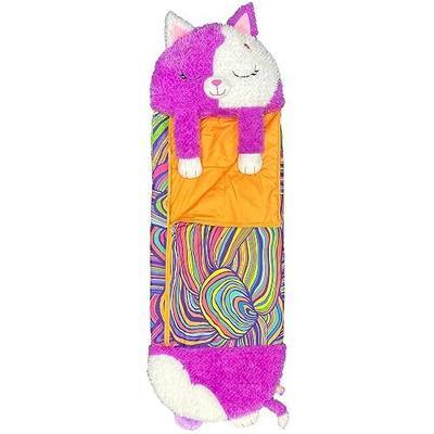 Happy Nappers 2-in-1 Pillow & Sleepy Sack Muffin the Kitty 54x20 Medium | 2-in-1 Ultra Soft Plush Animal and Sleeping Bag for Kids 3+, Machine Washable Snuggle Toy for Sleepovers