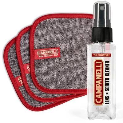 CAMPANELLI Lens & Screen Cleaner Spray with 3 Microfiber Loopy Cloths Kit | Includes Cleaner Spray and 3 Loopy Cloths For Streak-Free Cleaning of Glasses, Screens, Tvs, OLED, LCD and Coated Lenses.