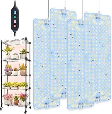 4Pack 2026 Ultra-Thin Panel Grow Lights for Seed Starting, Vegetables, Greenhouse & Under Cabinet & Shelf Plants with Timer 4/8/12/16/20H, Free Connect Full Spectrum Indoor LED Plant Growing Lamps