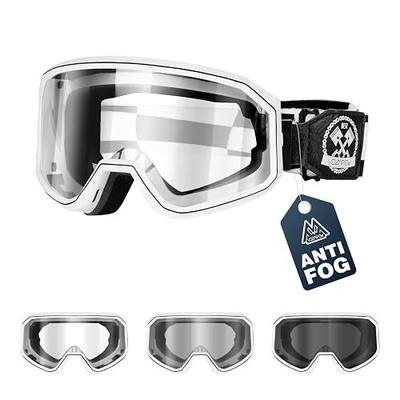 Photochromic Dirt Bike Goggles for Men Women, No Double Vision Anti-Fog with HD Lens, OTG & UV Protection