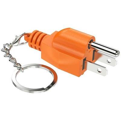 CircleCord Generator Grounding Plug with Keychain - Portable Neutral Ground Bonding Adapter for Inverter Generators, RV, Trailer, Camping - Easy Storage & Anti-Loss Orange 1 Pack