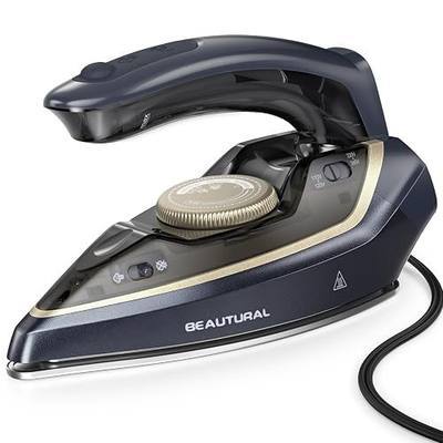BEAUTURAL Mini Travel Iron for Clothes with Dual Voltage, 1000 Watts | Burst of Steam, Foldable Handheld, Fast Heating, Adjustable Thermostat Dial, Ideal for Sewing, Quilting and Handcraft