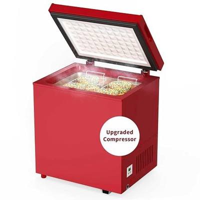 ADT -40°F Ultra-Low Temp Deep Freeze Chest Freezer, Compact Freezer with 2 Removable Baskets, 14°F to -40°F Quick Freeze for Seafood, Beaded Ice Cream & Frozen Storage (Red, 1.8 Cubic Feet)