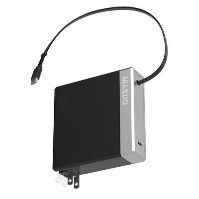 Gitryin 140W Retractable Laptop Charger Block for MacBook Multiple Devices, 2-Port Compact USB C Charger with 31.5in Type C Cable, Fast GaN Charger for MacBook,iPad,iPhone 17/16 Series,Travel, Black
