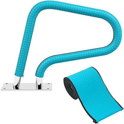 Pool Handrail Cover for Inground Pool, Heat Resistant Pool Rail Covers with Anti-Slip Silicone Grips for Swimming Pool Ladder Stairs Handle Sleeve, Non Slip Zippered Cool Touch Pool Railing Covers 8FT