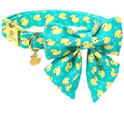 Duck Dog Collar for Boy Dogs, Spring Summer Boy Dog Collar with Sailor Bowtie- Adjustable Sailor Bow Small Dog Collars for Male Dogs S