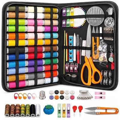 JJRING 205 PCS Sewing Kit for Adults with Portable Handbag, Black | Premium Needle And Thread Kit With Beautiful Gift Box For Beginners, Home, Travel, DIY And Repair