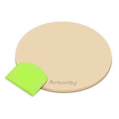 13 Inch Pizza Stone for Oven and Grill, Round Cordierite Baking Stone with Scraper, Thermal Shock Resistant, Even Heat for Crispy Crust, Perfect for Bread, Pies, and 12-Inch Pizzas