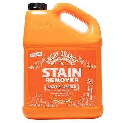 ANGRY ORANGE 1 Gallon Enzyme Cleaner and Deodorizer, Pet Stain and Odor Remover for Dog & Cat Urine and Stains - Orange Rush Scent, Made in USA