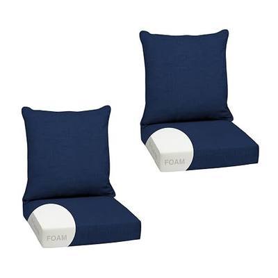 Arden Outdoor Deep Seat Cushion Set, Foam, 2-Pack, 24x24, Sapphire Blue | Sofa, Couch, Conversation Set, Premium High-Density Foam, Never Flattens, Mold and Mildew Resistant