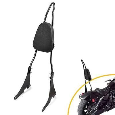 Detachable Passenger Sissy Bar Backrest Pad, Backrest Sissy Bar Compatible with Harley Davidson Sportster SuperLow Iron 48 XL1200 XL883, 2004-2024 (Black)