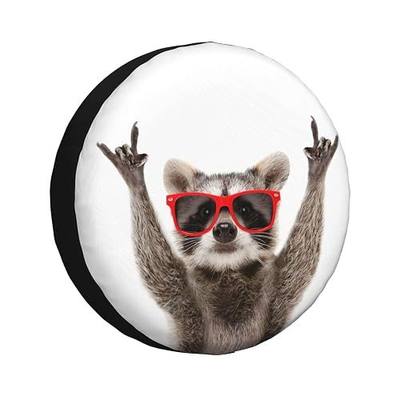Raccoon Spare Tire Cover for RV Trailer Wheel Tire Cover Waterproof Sun Protection Universal Fit for SUV Truck Camper Travel 14 Inch