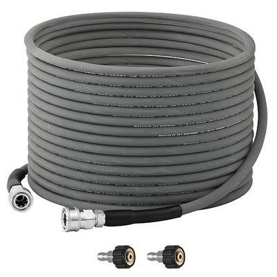 RIDGE WASHER Pressure Washer Hose 50 Feet, 4000 PSI | Steel Braided Kink Resistant, 1/4" Inner Diameter Replacement Hoses, Stainless Steel 3/8'' Quick Connector