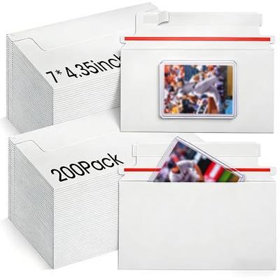 200 Pack Trading Card mailing Envelopes, 7" x 4.35" Self-Adhesive Rigid Cardboard Mailers for Semi-Rigid Sleeves, Toploaders and Card Protectors