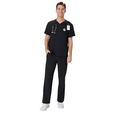 Hanes Men's Scrubs Set, Medical Scrubs With Pockets, Moisture-wicking Healthcare Clothing for Men