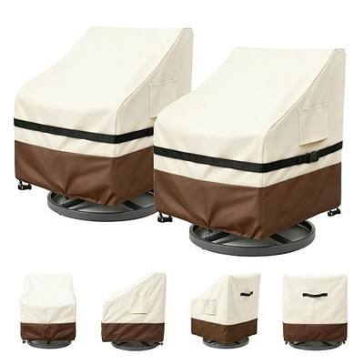 Patio Chair Covers, 33"Wx35"Dx38.5"H,600D Oxford Fabric, 2-Pack | Dual Separate Inner & Outer Cover Design, Waterproof Heavy Duty outdoor chair Covers, Outdoor Swivel Chair Coves