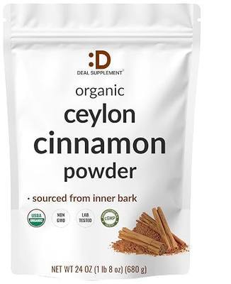DEAL SUPPLEMENT Organic Ceylon Cinnamon Powder, 24 oz | Sri Lanka Source | Fine Ground True Cinnamomum Verum | Smooth, Delicate Flavor for Coffee, Tea, Baking | Non-GMO, Gluten Free