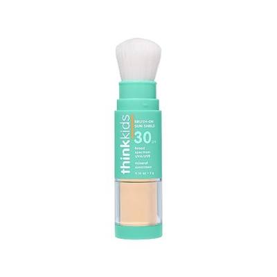 Thinkkids Brush-On Sun Shield Powder Sunscreen, 0.16 oz, Broad-Spectrum UVA/UVB Face & Body SPF 30 Sunscreen with Minerals, Non-Nano Zinc Oxide, 24.5%, Vitamin E & Ceramides, For Kids & Babies