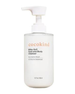 Cocokind Milky Soft Face & Body Cleanser, 13.5 Fl Oz | Hydrating Facial and Body Wash for Sensitive Skin, Gentle Cleanser with Ceramides, Fragrance-Free & Clinically Tested