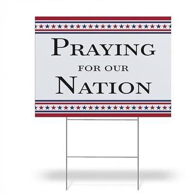 Anderson’s 17x12.5" Praying For Our Nation Yard Sign, Double‑Sided Inspirational, Religious, Christian Patriotic Outdoor Display with 15" H‑Stake for Homes, Churches and Community Spaces