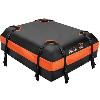 FIVKLEMNZ Rooftop Cargo Carrier - 15 Cubic Waterproof Roof Top Cargo Bag for All Cars SUVs with/Without Rack, Heavy Duty 840D Car Roof Bag with Anti-Slip Mat, 8 Reinforced Straps, 6 Door Hooks & Lock