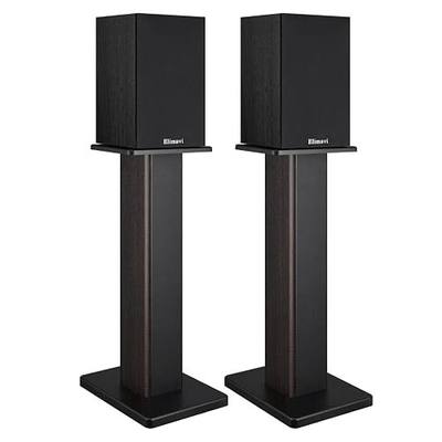 Elimavi 22.64" Universal Floor Speaker Stands Pair, 150 lb Capacity, Black | Non-Slip Pads and Cable Ties, Easy Assembly for Bookshelf, Satellite and Studio Monitor Speakers
