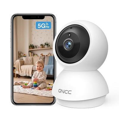 GNCC 2K Baby Monitor, 5G WiFi Baby Camera with Phone App, 360° Pan Tilt Zoom, 2‑Way Audio, Night Vision, AI Motiron Tracking,Cry Detection, SD Card/Cloud Storage,Temperature Sensor, Ideal for New Mom