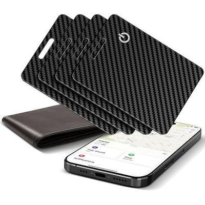 Wallet Tracker Card for Apple Find My (iOS Only), Ultra-Thin Bluetooth Tracker Smart Card Wallet Finder, IP68 Waterproof Slim Item Locator for Wallets, Keys, Passport & Luggage Tags (Jet Black)