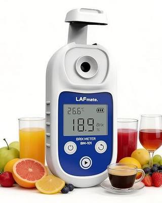 Digital Refractometer Range 0-55 BM101 Brix Refractometer ±0.2% Accuracy with ATC, IP65 Brix Meter for Juice, Wine Making & Coffee